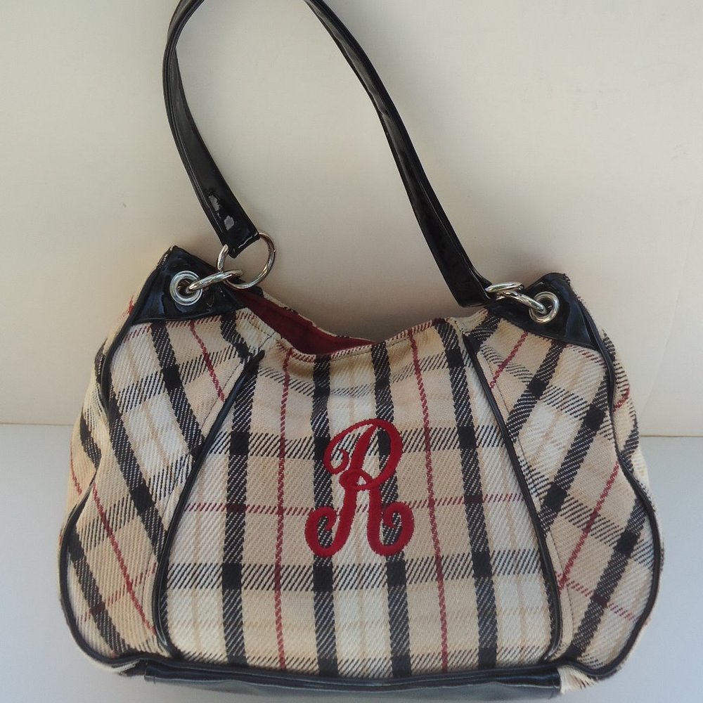 Caught ya Lookin’ plaid canvas shoulder bag.